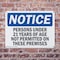 Signmission Persons Under 21 Years Of Age Not Permitted OSHA Notice Sign, Plastic, 14in W x 10in L, 2PK OS-2PACK-NS-P-1014-L-17211 - alternate 2